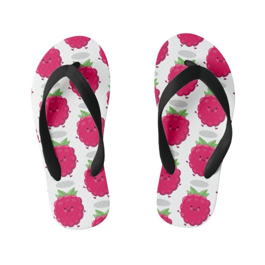 Cute happy raspberry cartoon illustratie kinder teenslippers (Voetbed)