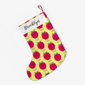 Cute happy raspberry cartoon illustratie kleine kerstsok (Achterkant (Hangend))