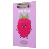 Cute happy raspberry cartoon illustratie klembord (Links)