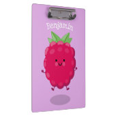 Cute happy raspberry cartoon illustratie klembord (Rechts)