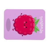 Cute happy raspberry cartoon illustratie magneet (Horizontaal)