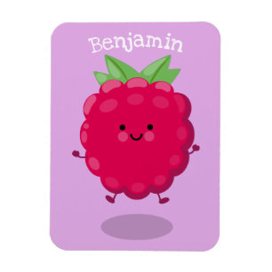 Cute happy raspberry cartoon illustratie magneet
