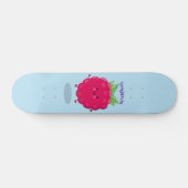 Cute happy raspberry cartoon illustratie persoonlijk skateboard (Horizontaal)