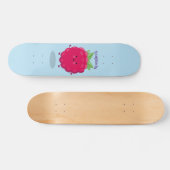 Cute happy raspberry cartoon illustratie persoonlijk skateboard (Horizontaal)