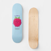 Cute happy raspberry cartoon illustratie persoonlijk skateboard (Voorkant)