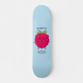 Cute happy raspberry cartoon illustratie persoonlijk skateboard (Voorkant)