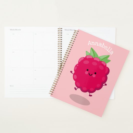 Cute happy raspberry cartoon illustratie planner (Display)