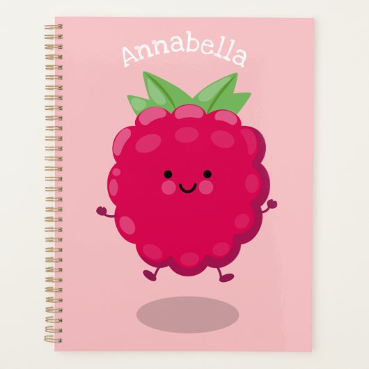 Cute happy raspberry cartoon illustratie planner (Voorkant)