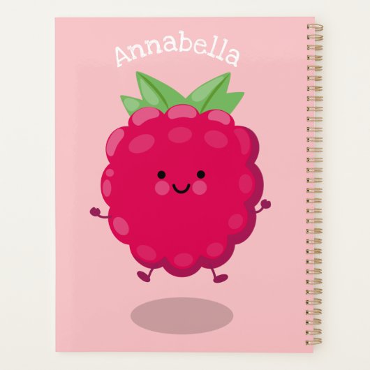 Cute happy raspberry cartoon illustratie planner (Achterkant)
