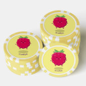 Cute happy raspberry cartoon illustratie poker chips (Opstapeling)