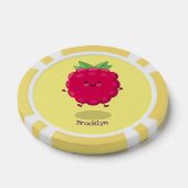 Cute happy raspberry cartoon illustratie poker chips (Enkel)