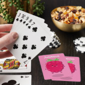 Cute happy raspberry cartoon illustratie pokerkaarten (Insitu)
