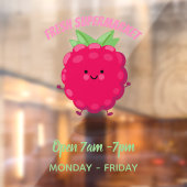Cute happy raspberry cartoon illustratie raamsticker (Vel 2)