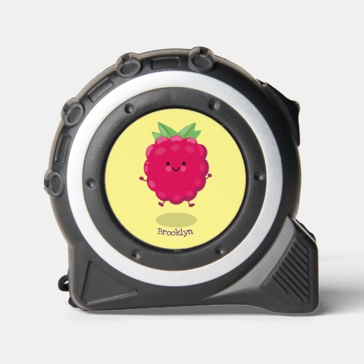 Cute happy raspberry cartoon illustratie rolmaat (Voorkant)