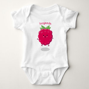 Cute happy raspberry cartoon illustratie romper