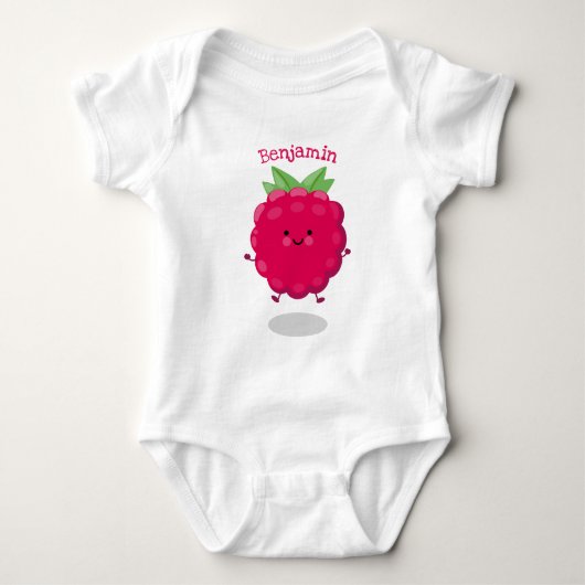 Cute happy raspberry cartoon illustratie romper (Voorkant)