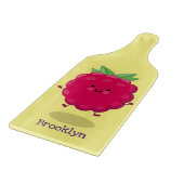 Cute happy raspberry cartoon illustratie snijplank (Hoek)