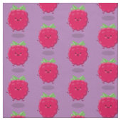 Cute happy raspberry cartoon illustratie stof (Swatch)