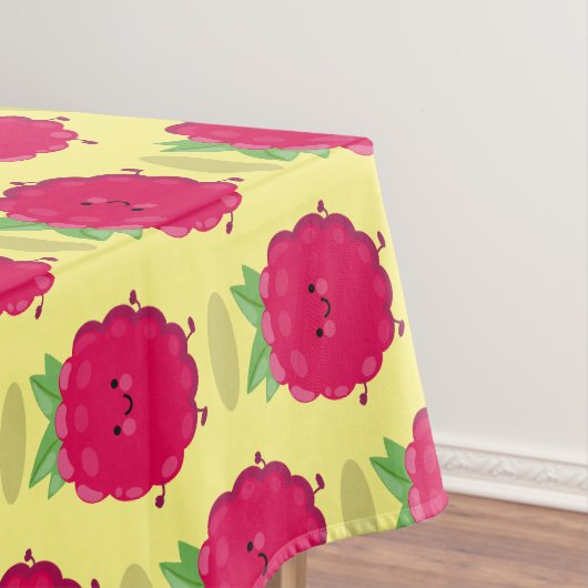 Cute happy raspberry cartoon illustratie tafelkleed (Voorbeeld)