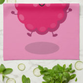 Cute happy raspberry cartoon illustratie theedoek (Gevouwen)