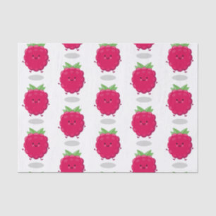 Cute happy raspberry cartoon illustratie tissuepapier