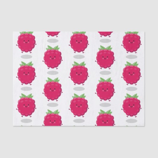 Cute happy raspberry cartoon illustratie tissuepapier (Voorkant)