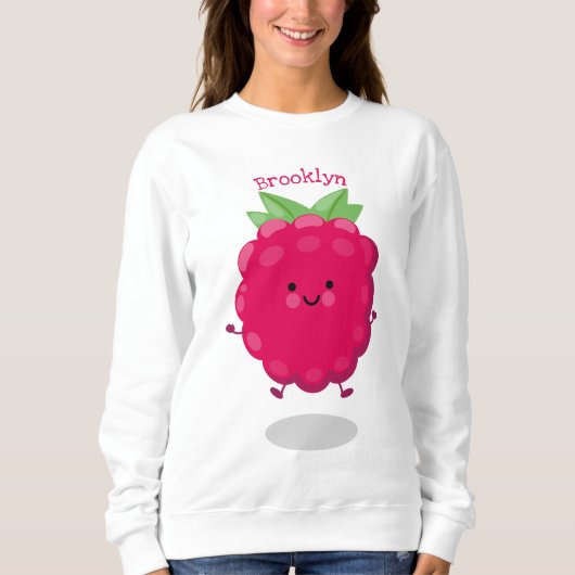 Cute happy raspberry cartoon illustratie trui (Voorkant)