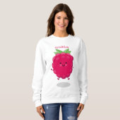 Cute happy raspberry cartoon illustratie trui (Voorkant volledig)