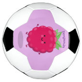 Cute happy raspberry cartoon illustratie voetbal (Gedraaid)