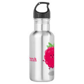 Cute happy raspberry cartoon illustratie waterfles (Voorkant)