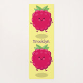 Cute happy raspberry cartoon illustratie yogamat (Achterkant)