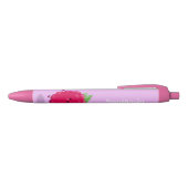 Cute happy raspberry cartoon illustratie zwarte inkt pen (Bovenkant)