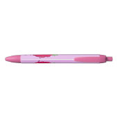 Cute happy raspberry cartoon illustratie zwarte inkt pen (Achterkant)