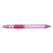 Cute happy raspberry cartoon illustratie zwarte inkt pen (Voorkant)
