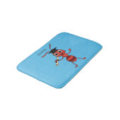 Cute happy red ant cartoon badmat (Gekanteld)