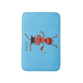 Cute happy red ant cartoon badmat (Voorkant Verticaal)