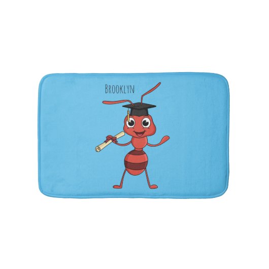 Cute happy red ant cartoon badmat (Voorkant)