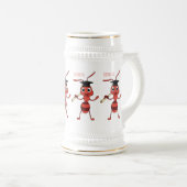 Cute happy red ant cartoon bierpul (Voorkant rechts)