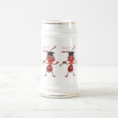 Cute happy red ant cartoon bierpul (Center)