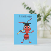 Cute happy red ant cartoon briefkaart (Staand voorkant)