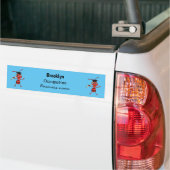 Cute happy red ant cartoon bumpersticker (Op Truck)