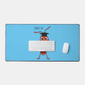 Cute happy red ant cartoon bureaumat (Keyboard & Muis)