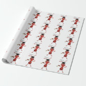 Cute happy red ant cartoon cadeaupapier (Uitgerold)
