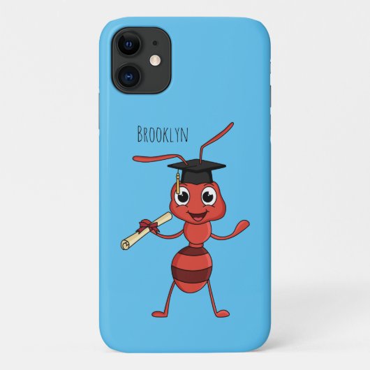 Cute happy red ant cartoon Case-Mate iPhone case (Achterkant)