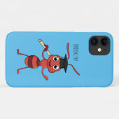 Cute happy red ant cartoon Case-Mate iPhone case (Achterkant (horizontaal))