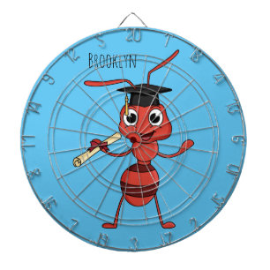 Cute happy red ant cartoon dartbord