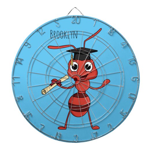 Cute happy red ant cartoon dartbord (Voorkant)