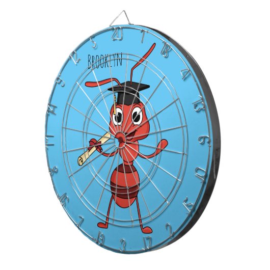 Cute happy red ant cartoon dartbord (Voorkant Rechts)