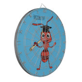 Cute happy red ant cartoon dartbord (Voorkant Links)