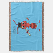Cute happy red ant cartoon deken (Voorkant Verticaal)
